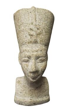 Ancient Egyptian Queen Nefertiti Bust Statue Heavy Granite Stone